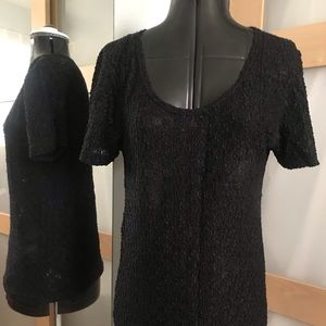 Blk Puff ShortSlv Top, S